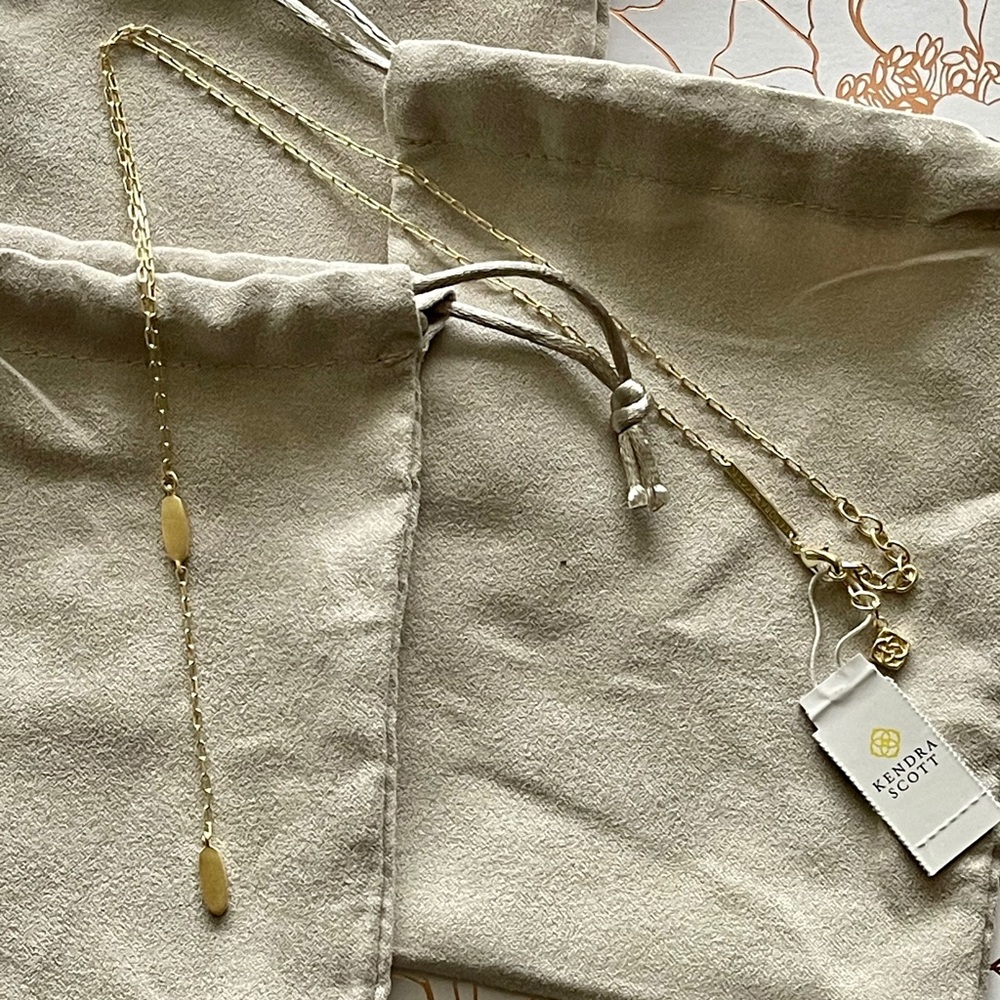 NEW Kendra Scott Fern Y Necklace in Gold
